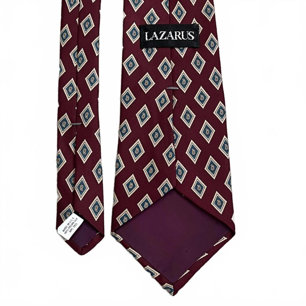 Lazarus Burgundy Geometric Men's Tie